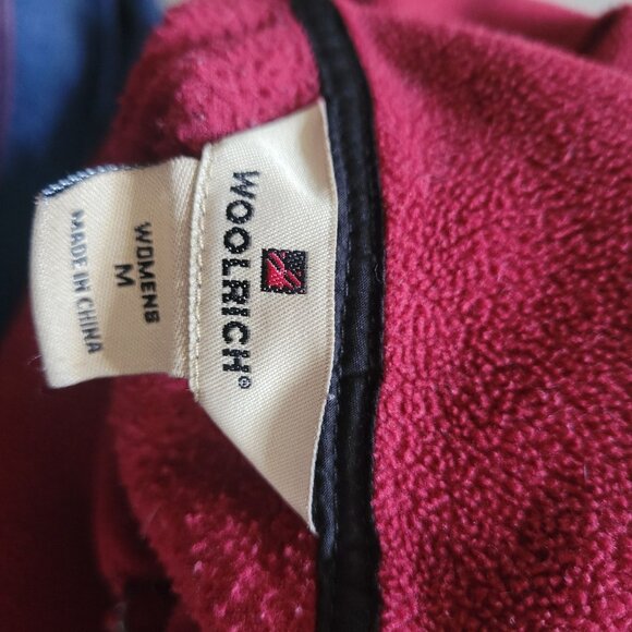 Woolrich Womens M Red Fleece Vest Zip-Up Sleeveless Outdoor Wear - Picture 5 of 5